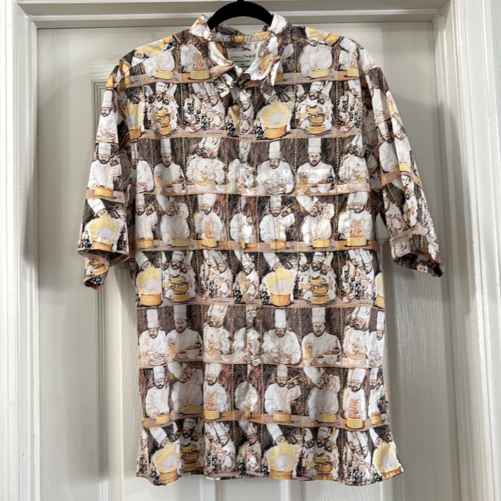 Reyn Spooner Vintage Shirt - Guy Buffet Artist Mens XL Short Sleeve Chef Man